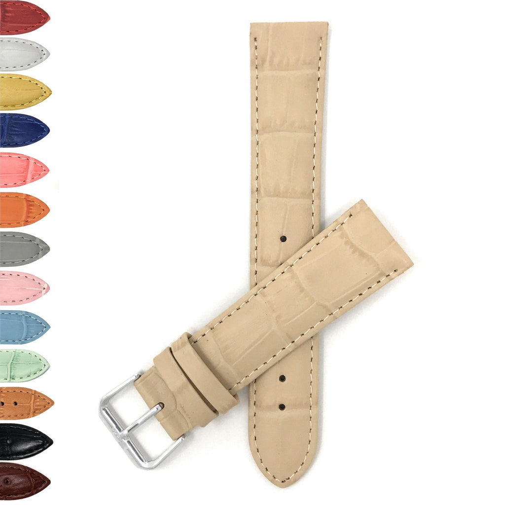 Bandini Leather Alligator Pattern Watch Band – 12mm to 22mm - Unisex