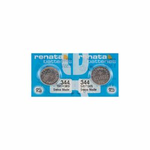 2 x Renata 344 Watch Batteries, 1.55V, 0% MERCURY equivalent SR1136SW, 1136, 350