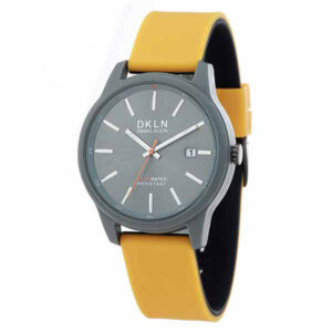 Daniel Klein Mens Watch - Silicone Strap - 42mm Analog - Quartz - Two-Tone - Grey/Orange - DK12276-4