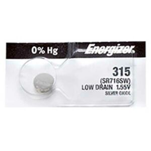 1 x Energizer 315 Watch Batteries, 1.55V, 0% MERCURY equivalent SR716SW