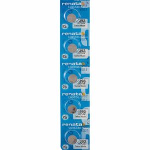 5 x Renata 393 Watch Batteries, 1.55V, 0% MERCURY equivalent SR754SW SR48 AG5