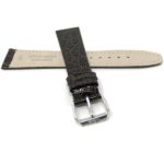 Back view of Brown Womens Slim Leather Watch Strap, Crocodile Pattern with Silver Tone Buckle