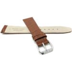 Back view of Tan Flat Leather Strap, Alligator Pattern, Semi-Glossy with Silver Tone Buckle