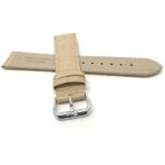Back view of Beige Womens Leather Band, Alligator Pattern, Standard, Extra Long (XL) with Silver Tone Buckle