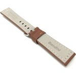 Back view of Tan Thick Mens Leather Watch Strap, Racer Style with Stainless Steel Buckle