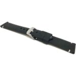 Angle view of Black Mens Distressed Leather Watch Strap, White Stitch (Also Extra Long XL) with Stainless Steel Buckle