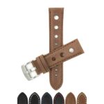 Bandini 535 | Mens Leather Vintage Style Rally Strap, 3 Holes, Racing Watch Band