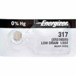 1 x Energizer 317 Watch Batteries, 1.55V, 0% MERCURY equivalent SR516SW