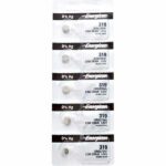 5 x Energizer 319 Watch Batteries, 1.55V, 0% MERCURY equivalent SR527SW, 527