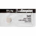 1 x Energizer 341 Watch Batteries, 1.55V, 0% MERCURY equivalent SR714SW, 714