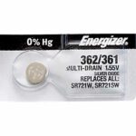 1 x Energizer 362 Watch Batteries, 1.55V, 0% MERCURY equivalent SR721SW, 361