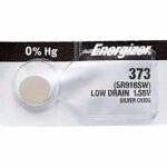 1 x Energizer 373 Watch Batteries, 1.55V, 0% MERCURY equivalent SR916SW, 916