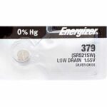 1 x Energizer 379 Watch Batteries, 1.55V, 0% MERCURY equivalent SR521SW, 521