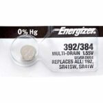 1 x Energizer 392 Watch Batteries, 1.55V, 0% MERCURY equivalent SR41W, 41, 384