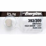 1 x Energizer 393 Watch Batteries,1.55V, 0% MERCURY equivalent SR754SW SR48 AG5