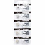 5 x Energizer 393 Watch Batteries, 1.55V, 0% MERCURY equivalent SR754SW SR48 AG5