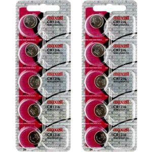 10 x Maxell 1216 Watch Batteries, 3V Lithium CR1216 Battery