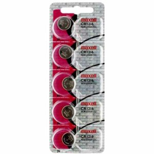 5 x Maxell 1216 Watch Batteries, 3V Lithium CR1216 Battery