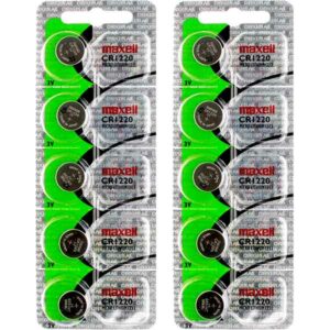 10 x Maxell 1220 Watch Batteries, 3V Lithium CR1220 Battery