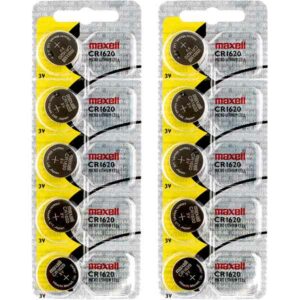 10 x Maxell 1620 Watch Batteries, 3V Lithium CR1620 Battery