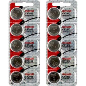 10 x Maxell 2032 Watch Batteries, 3V Lithium CR2032 Battery