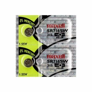 2 x Maxell 315 Watch Batteries, 0% MERCURY equivalent SR716SW Battery