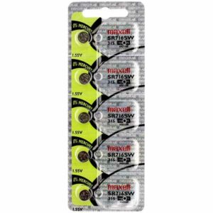 5 x Maxell 315 Watch Batteries, 0% MERCURY equivalent SR716SW Battery