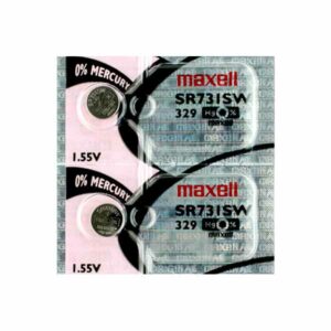 2 x Maxell 329 Watch Batteries, 0% MERCURY equivalent SR731SW Battery