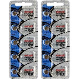 10 x Maxell 346 Watch Batteries, 0% MERCURY equivalent SR712SW Battery