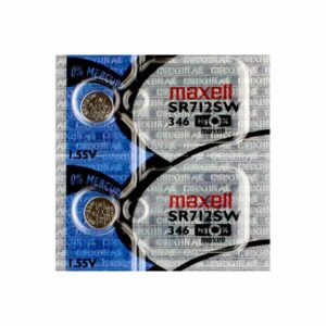 2 x Maxell 346 Watch Batteries, 0% MERCURY equivalent SR712SW Battery