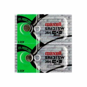 2 x Maxell 364 Watch Batteries, 0% MERCURY equivalent SR621SW Battery
