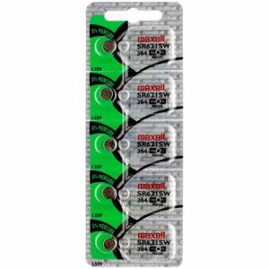 5 x Maxell 364 Watch Batteries, 0% MERCURY equivalent SR621SW Battery