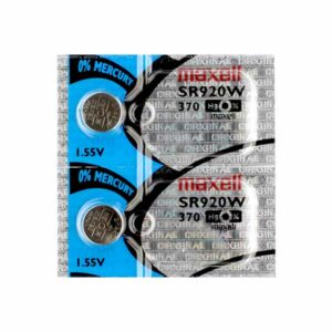 2 x Maxell 370 Watch Batteries, 0% MERCURY equivalent SR920W Battery