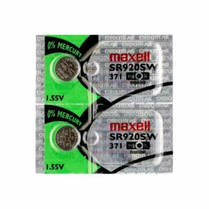 2 x Maxell 371 Watch Batteries, 0% MERCURY equivalent SR920SW Battery