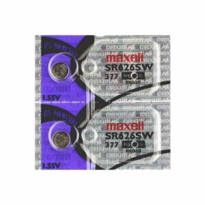 2 x Maxell 377 Watch Batteries, 0% MERCURY equivalent SR626SW Battery