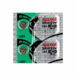 2 x Maxell 384 Watch Batteries, 0% MERCURY equivalent SR41SW Battery