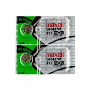 2 x Maxell 392 Watch Batteries, 0% MERCURY equivalent SR41W Battery