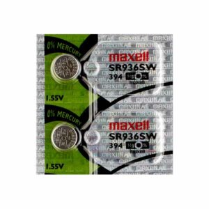 2 x Maxell 394 Watch Batteries, 0% MERCURY equivalent SR936SW, 936, AG9 Battery