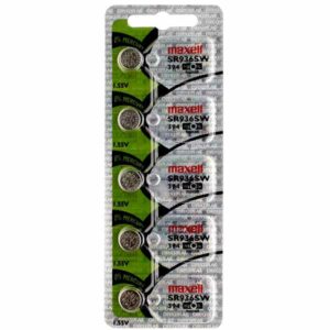 5 x Maxell 394 Watch Batteries, 0% MERCURY equivalent SR936SW, 936, AG9 Battery