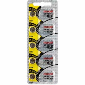 5 x Maxell 395 Watch Batteries, 0% MERCURY equivalent SR927SW, 927 Battery