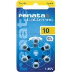 Renata 10 - Zinc Air Hearing Aid Batteries - 6 Pack, ZA10