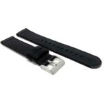 Side view of Black 20mm Black Canvas Nylon Watch Strap, Quick Release Band with Stainless Steel Buckle