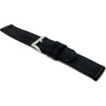 Angle view of Black 20mm Black Canvas Nylon Watch Strap, Quick Release Band with Stainless Steel Buckle