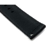 Back view of Black 20mm Black Canvas Nylon Watch Strap, Quick Release Band with Stainless Steel Buckle