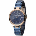 Daniel Klein Women's Watch - Stainless Steel Band - 35mm Analog - Quartz - Rose Gold Tone/Dark Blue - DK11437-3