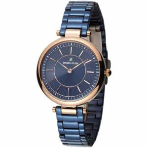 Daniel Klein Women's Watch - Stainless Steel Band - 35mm Analog - Quartz - Rose Gold Tone/Dark Blue - DK11437-3