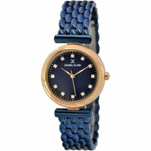 Daniel Klein Women's Watch - Stainless Steel Band - 32mm Analog - Quartz - Rose Gold Tone/Dark Blue - DK11457-2