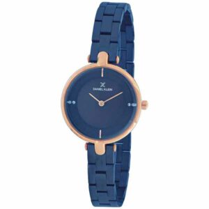 Daniel Klein Women's Watch - Stainless Steel Band - 30mm Analog - Quartz - Rose Gold Tone/Blue - DK11563-7