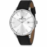 Daniel Klein Men's Watch - Leather Band - 43mm Analog - Quartz - Silver Tone/Black - DK11648-1