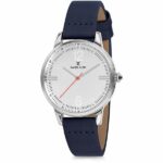 Daniel Klein Women's Watch - Leather Band - 32mm Analog - Quartz - Silver Tone/Dark Blue - DK11671-2